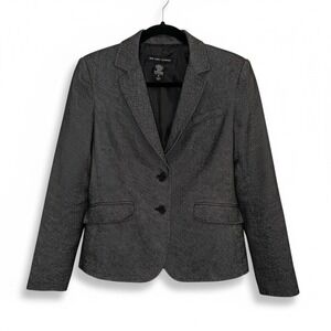 New York & Company Blazer Jacket Grey/Black Herringbone Size 8